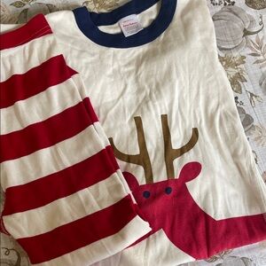 Hanna Andersson Red and White Reindeer Pajama Set
